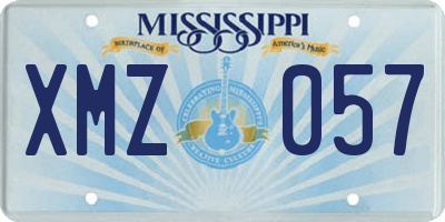 MS license plate XMZ057