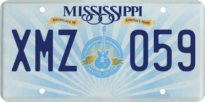 MS license plate XMZ059
