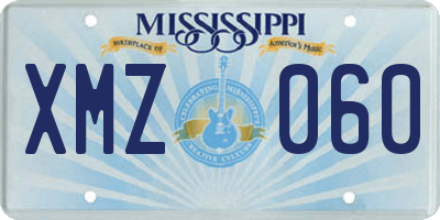 MS license plate XMZ060