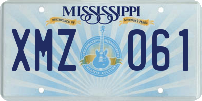 MS license plate XMZ061