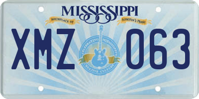 MS license plate XMZ063