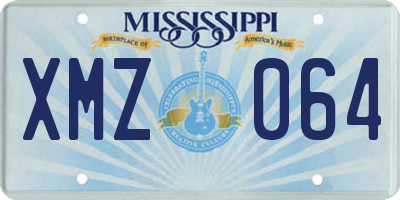 MS license plate XMZ064
