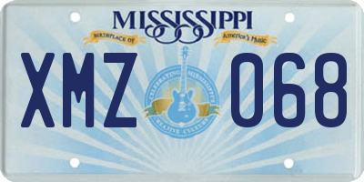 MS license plate XMZ068