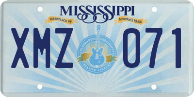 MS license plate XMZ071