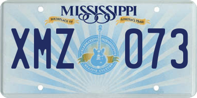 MS license plate XMZ073
