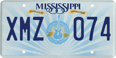 MS license plate XMZ074