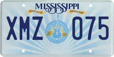 MS license plate XMZ075