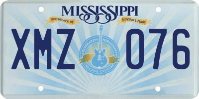 MS license plate XMZ076