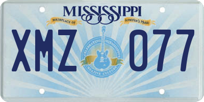 MS license plate XMZ077