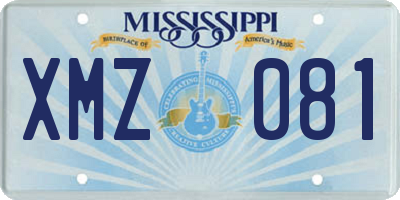MS license plate XMZ081