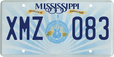 MS license plate XMZ083