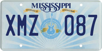 MS license plate XMZ087