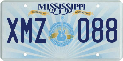 MS license plate XMZ088