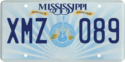 MS license plate XMZ089