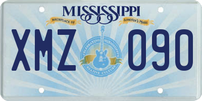 MS license plate XMZ090