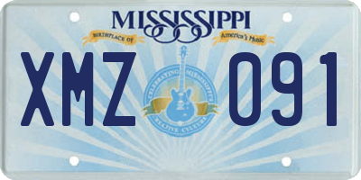 MS license plate XMZ091