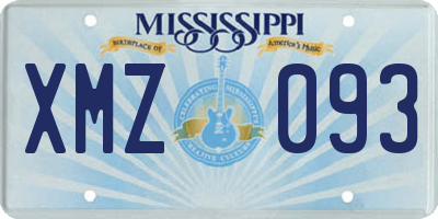 MS license plate XMZ093