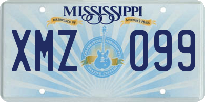 MS license plate XMZ099
