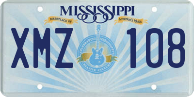 MS license plate XMZ108