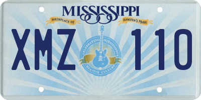 MS license plate XMZ110