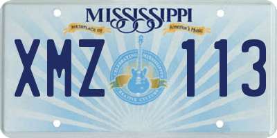 MS license plate XMZ113