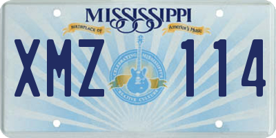 MS license plate XMZ114