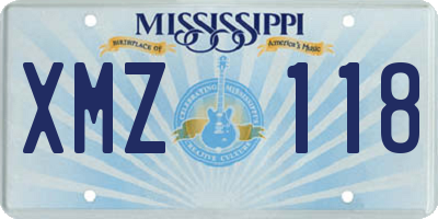 MS license plate XMZ118