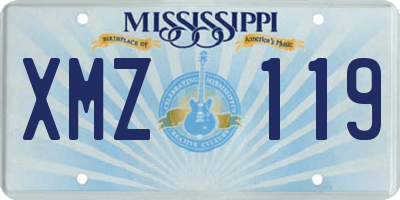 MS license plate XMZ119