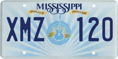 MS license plate XMZ120