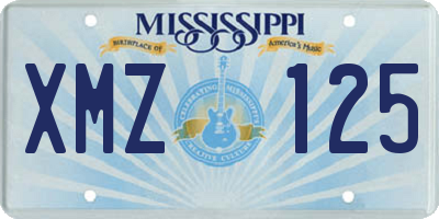 MS license plate XMZ125