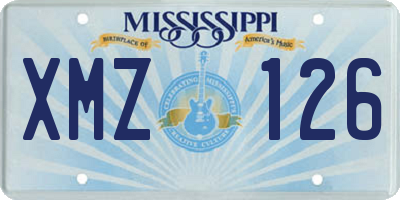 MS license plate XMZ126