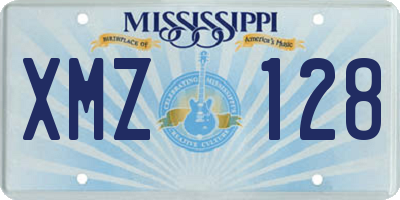 MS license plate XMZ128