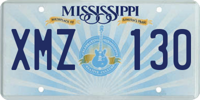 MS license plate XMZ130