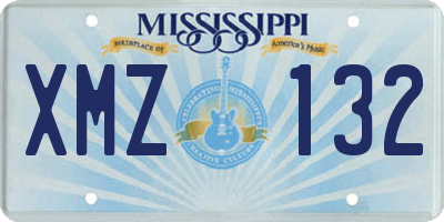 MS license plate XMZ132