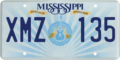 MS license plate XMZ135