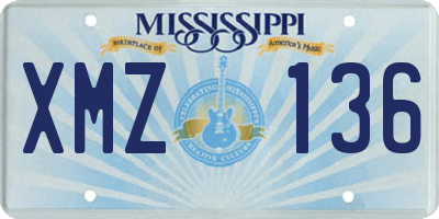 MS license plate XMZ136