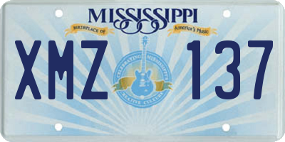 MS license plate XMZ137