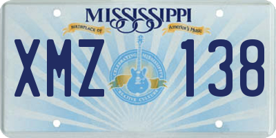 MS license plate XMZ138