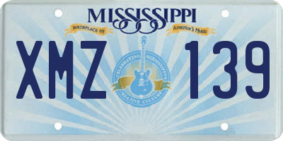 MS license plate XMZ139