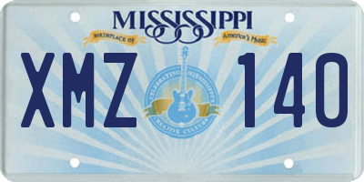 MS license plate XMZ140