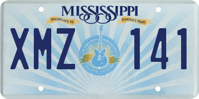 MS license plate XMZ141