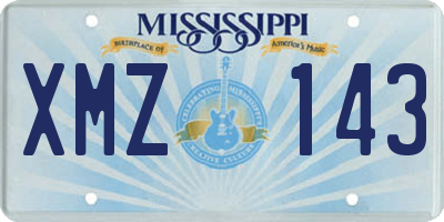 MS license plate XMZ143