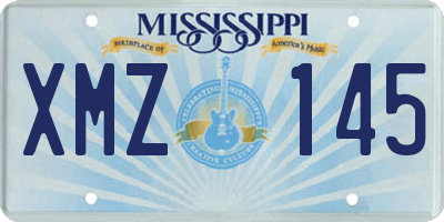 MS license plate XMZ145