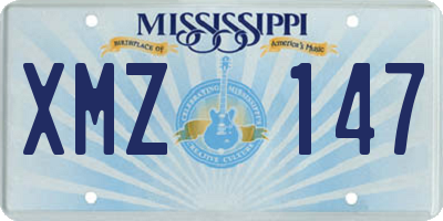 MS license plate XMZ147