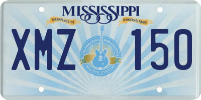 MS license plate XMZ150
