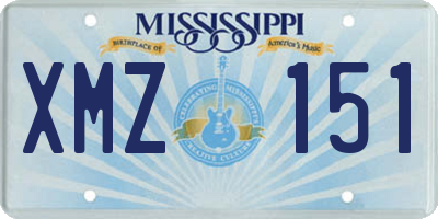 MS license plate XMZ151