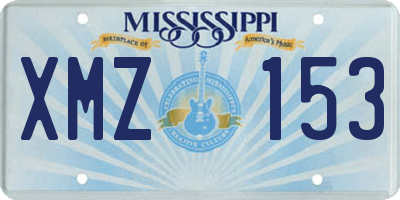 MS license plate XMZ153
