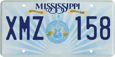 MS license plate XMZ158