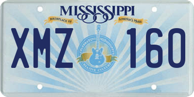MS license plate XMZ160