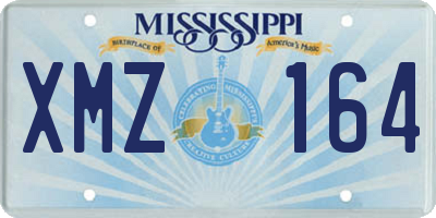 MS license plate XMZ164